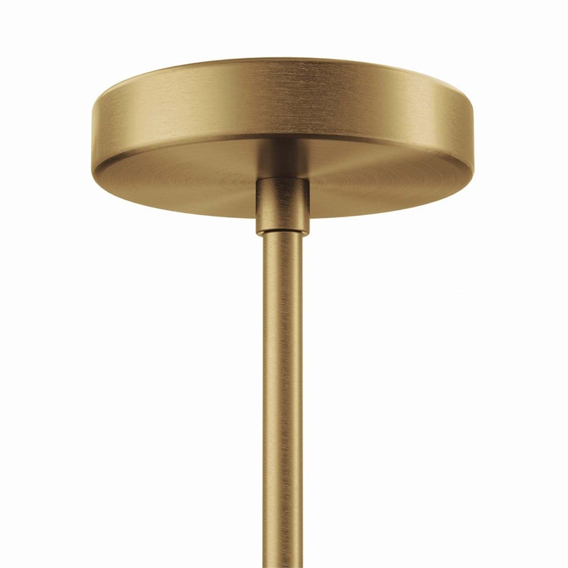 Modway Stellar 1-Light Metal and Glass Pendant Light in Opal/Satin Brass