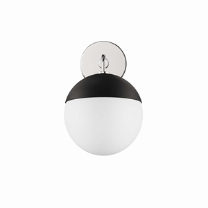 Modway Stellar 1-Light Metal and Glass Wall Sconce in Opal/Polished Nickel