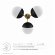 Modway Stellar 3-Light Metal and Glass Semi-Flush Ceiling Light in Opal/Brass