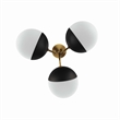 Modway Stellar 3-Light Metal and Glass Semi-Flush Ceiling Light in Opal/Brass