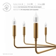 Modway Rekindle 8-Light Iron Metal Chandelier in Satin Brass