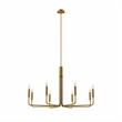 Modway Rekindle 8-Light Iron Metal Chandelier in Satin Brass