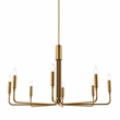 Modway Rekindle 8-Light Iron Metal Chandelier in Satin Brass