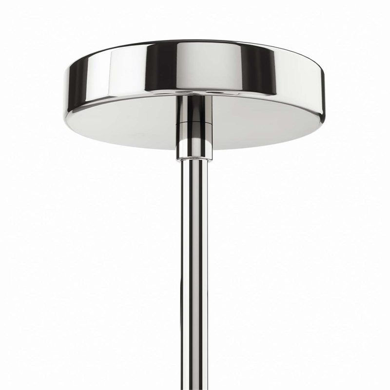 Modway Stellar 5-Light Metal and Glass Chandelier in Opal/Polished Nickel