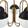 Modway Stellar 5-Light Metal and Glass Chandelier in Opal/Satin Brass