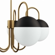 Modway Stellar 5-Light Metal and Glass Chandelier in Opal/Satin Brass