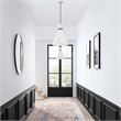 Modway Starlight 1-Light Fabric Pendant Light in White/Polished Nickel