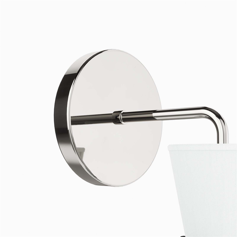 Modway Starlight 1-Light Fabric Wall Sconce in White/Polished Nickel