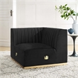 Modway Conjure Channel Tufted Performance Velvet Left Corner Chair in Gold/Black