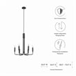 Modway Rekindle 6-Light Modern Style Iron Metal Chandelier in Black
