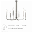 Modway Rekindle 6-Light Iron Metal Chandelier in Polished Nickel