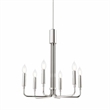 Modway Rekindle 6-Light Iron Metal Chandelier in Polished Nickel