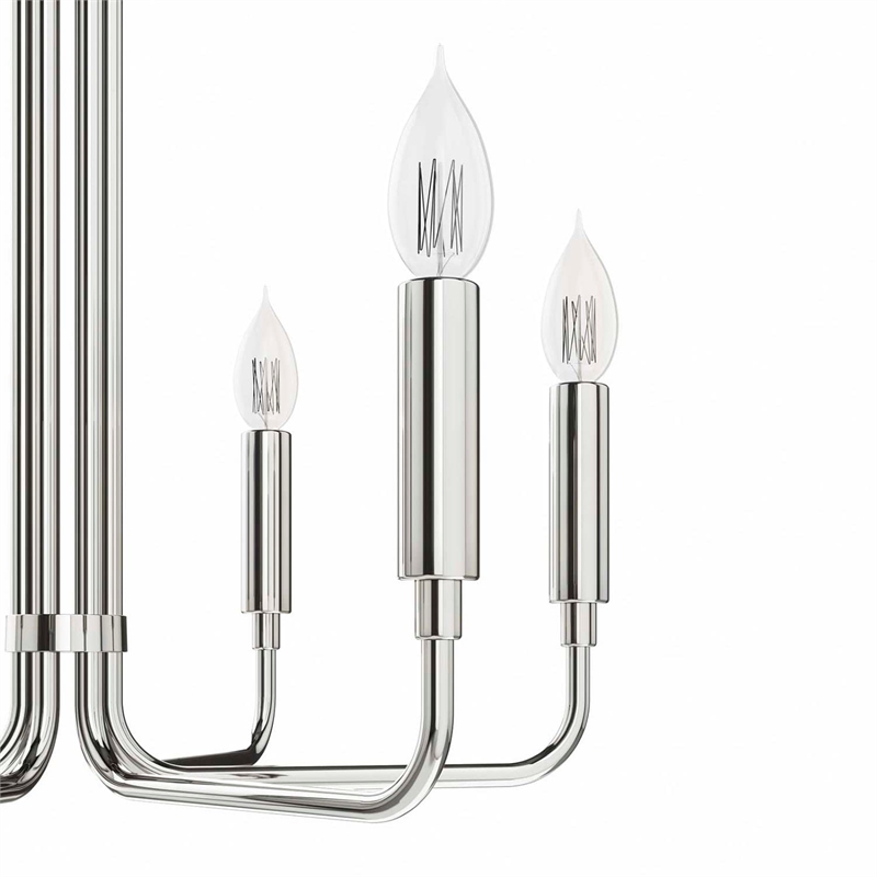 Modway Rekindle 6-Light Iron Metal Chandelier in Polished Nickel