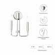 Modway Rekindle 2-Light Iron Metal Wall Sconce in Polished Nickel
