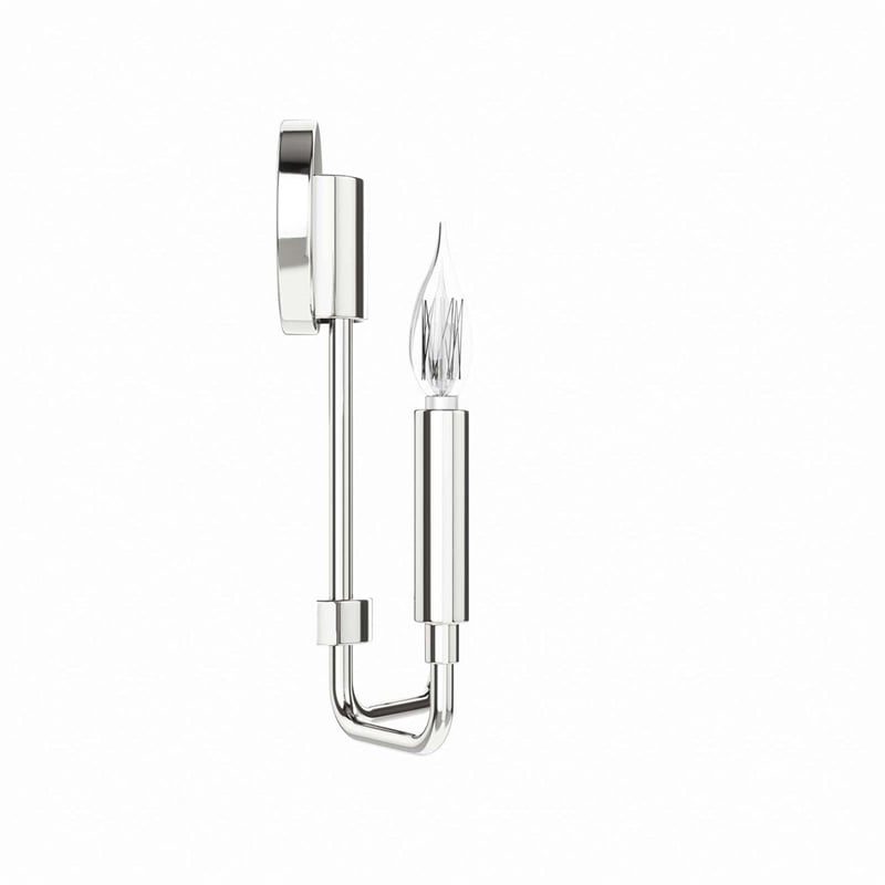 Modway Rekindle 2-Light Iron Metal Wall Sconce in Polished Nickel