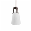 Modway Aspire Metal and Fabric Pendant Light in White and Bronze Finish