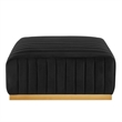Modway Conjure Channel Tufted Performance Velvet Ottoman in Gold/Black