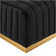 Modway Conjure Channel Tufted Performance Velvet Ottoman in Gold/Black