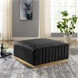 Modway Conjure Channel Tufted Performance Velvet Ottoman in Gold/Black