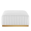 Modway Conjure Channel Tufted Performance Velvet Ottoman in Gold/White