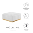 Modway Conjure Channel Tufted Performance Velvet Ottoman in Gold/White