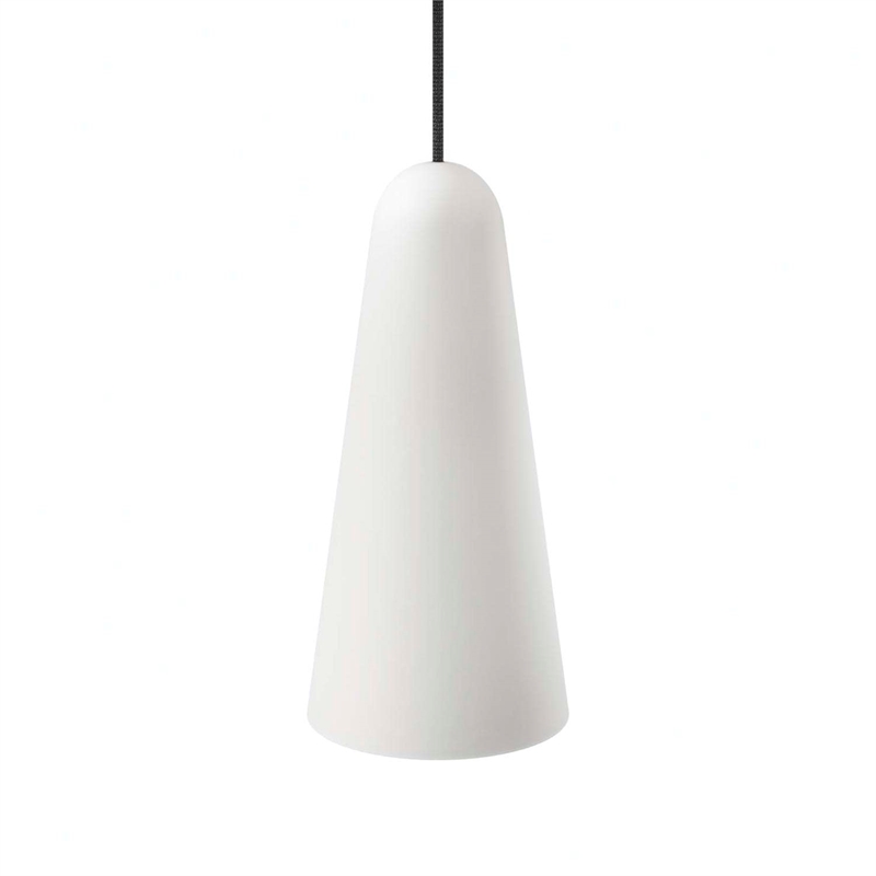 Modway Beacon 1-Light Fabric and Glass Pendant Light in Opal/Black