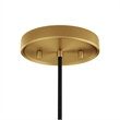 Modway Beacon 1-Light Fabric and Glass Pendant Light in Opal/Satin Brass
