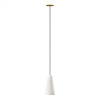Modway Beacon 1-Light Fabric and Glass Pendant Light in Opal/Satin Brass