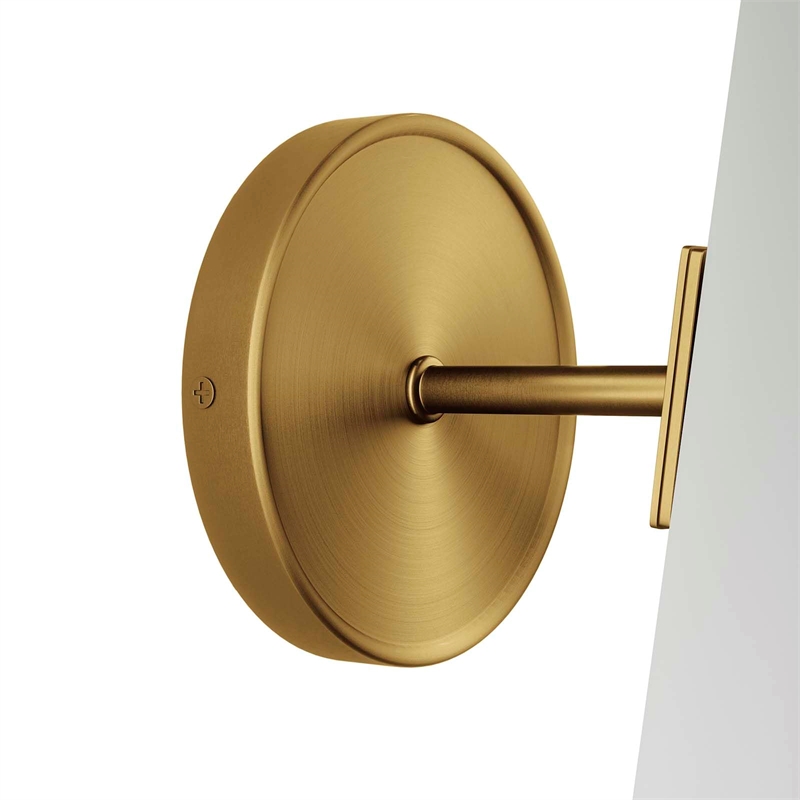 Modway Beacon 1-Light Metal and Glass Wall Sconce in Clear/Satin Brass