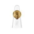 Modway Beacon 1-Light Metal and Glass Wall Sconce in Clear/Satin Brass