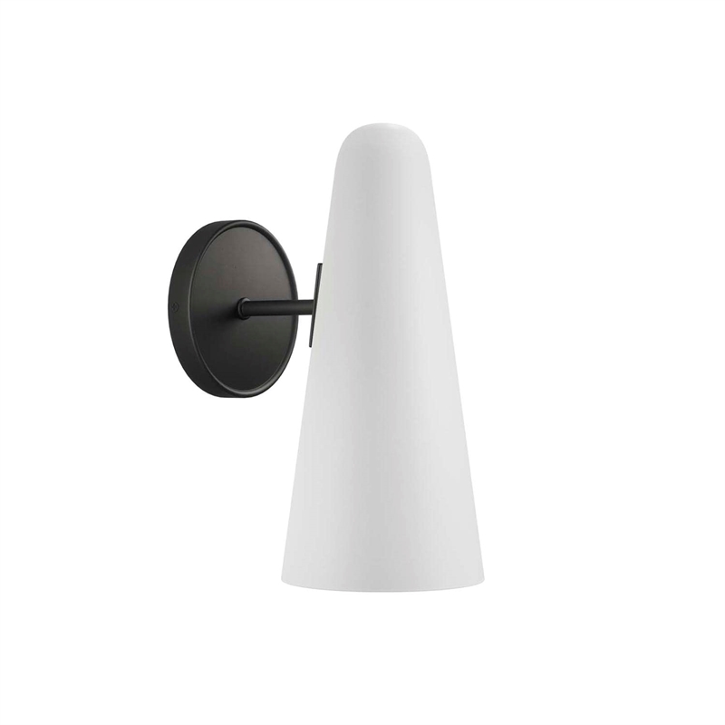 Modway Beacon 1-Light Metal and Glass Wall Sconce in Opal/Black