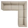 Modway Conjure 5Pcs L-Shaped Channel Tufted Fabric Sectional in Black/Beige