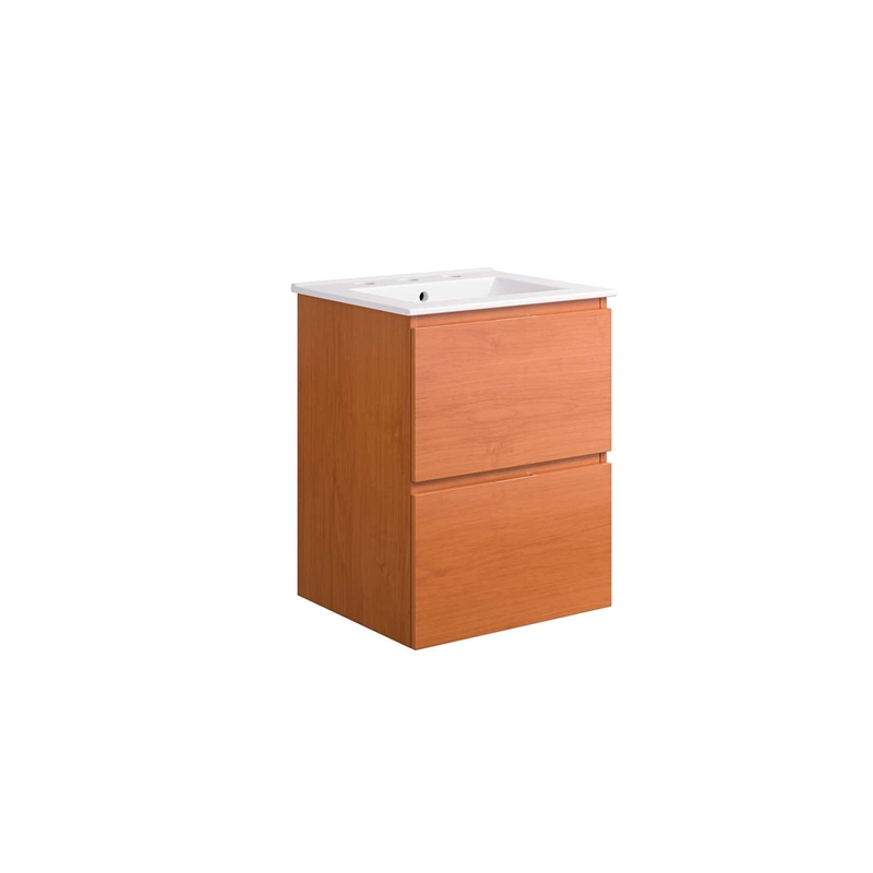 Modway Scenic Bathroom Vanity in Cherry White