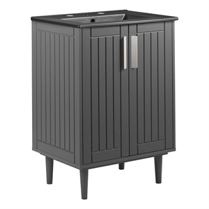 Modway Augusta 24&quot Modern Style Wood Bathroom Vanity in Gray/Black
