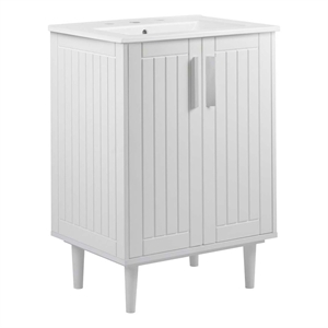 Modway Augusta 24&quot Modern Style Wood Bathroom Vanity in White