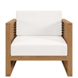 Modway Carlsbad 3-Piece Teak Wood Outdoor Patio Set in Natural and White