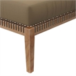 Modway Clearwater Teak Wood and Fabric Outdoor Ottoman in Gray/Light Brown