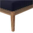Modway Clearwater Teak Wood and Fabric Outdoor Ottoman in Gray/Navy