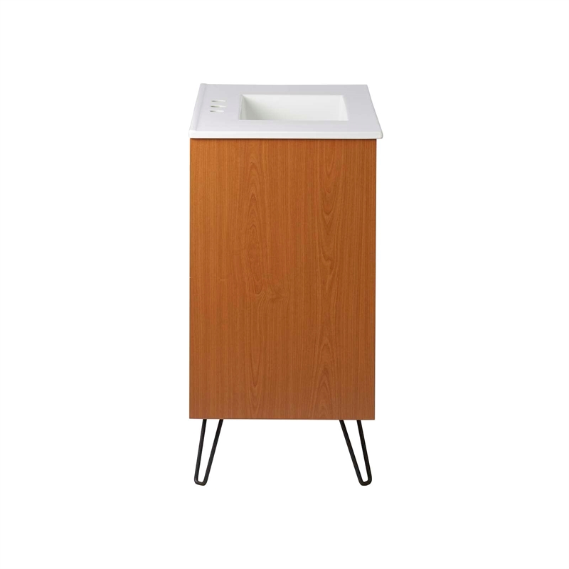Modway Energize Bathroom Vanity in Cherry-White-White