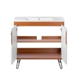 Modway Energize Bathroom Vanity in Cherry-White-White