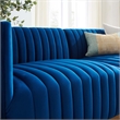 Modway Conjure Channel Tufted Performance Velvet Loveseat in Gold/Navy