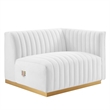 Modway Conjure Channel Tufted Performance Velvet Loveseat in Gold/White