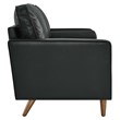 Modway Valour Modern Style Leather and Dense Foam Loveseat in Black Finish