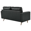 Modway Valour Modern Style Leather and Dense Foam Loveseat in Black Finish