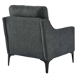 Modway Corland Upholstered Fabric and Metal Armchair in Charcoal