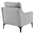 Modway Corland Upholstered Fabric and Metal Armchair in Light Gray