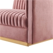 Modway Sanguine Velvet and Stainless Steel Right-Arm Chair in Dusty Rose
