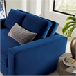 Modway Avendale Modern Style Performance Velvet Loveseat in Deep Navy