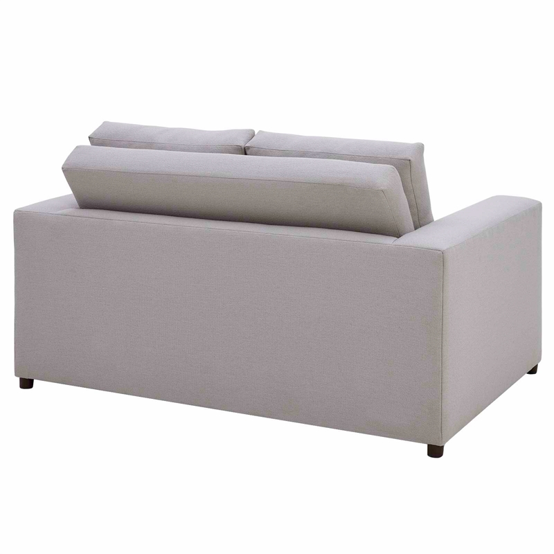 Modway Avendale Linen Blend and Polyester Fabric Loveseat in Flint Gray