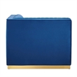 Modway Sanguine Velvet and Stainless Steel Right Corner Chair in Navy Blue